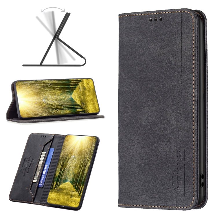 For Sony Xperia 1 III Magnetic RFID Blocking Anti-Theft Leather Phone Case(Black) - Sony Cases by PMC TechLife | Online Shopping South Africa | PMC TechLife | Buy Now Pay Later Mobicred