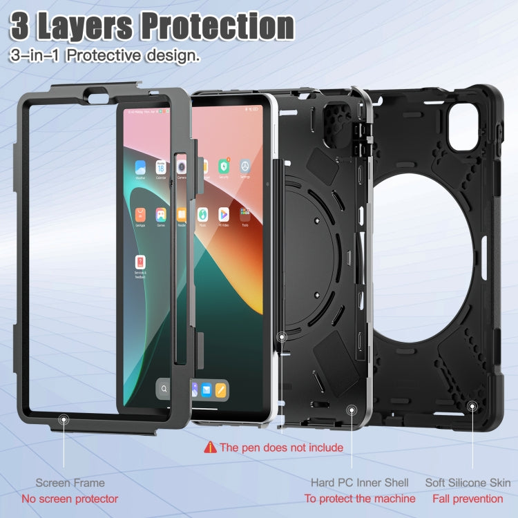 For Xiaomi Pad 5 / Pad 5 Pro Silicone + PC Tablet Protective Case(Black) -  by PMC TechLife | Online Shopping South Africa | PMC TechLife