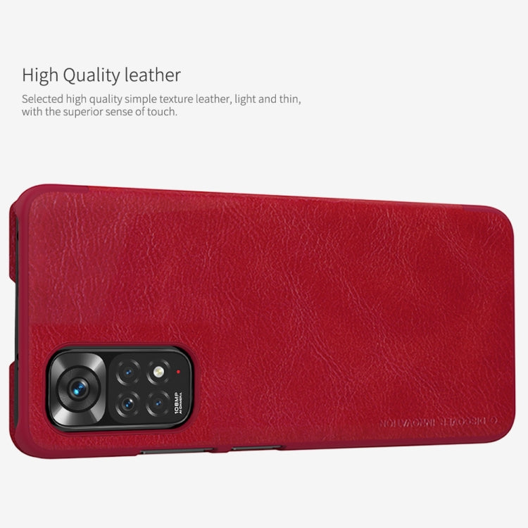 For Xiaomi Redmi Note 11S NILLKIN QIN Series Crazy Horse Texture Leather Case(Black) - Xiaomi Cases by NILLKIN | Online Shopping South Africa | PMC TechLife | Buy Now Pay Later Mobicred