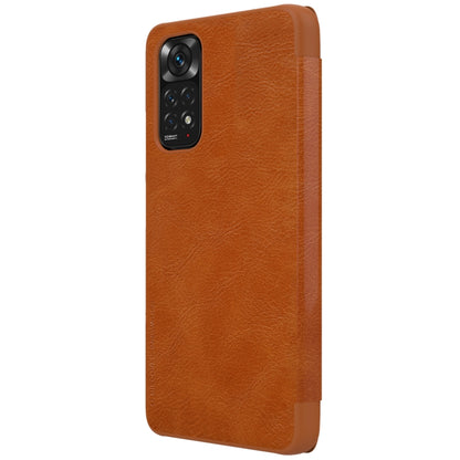 For Xiaomi Redmi Note 11S NILLKIN QIN Series Crazy Horse Texture Leather Case(Brown) - Xiaomi Cases by NILLKIN | Online Shopping South Africa | PMC Jewellery