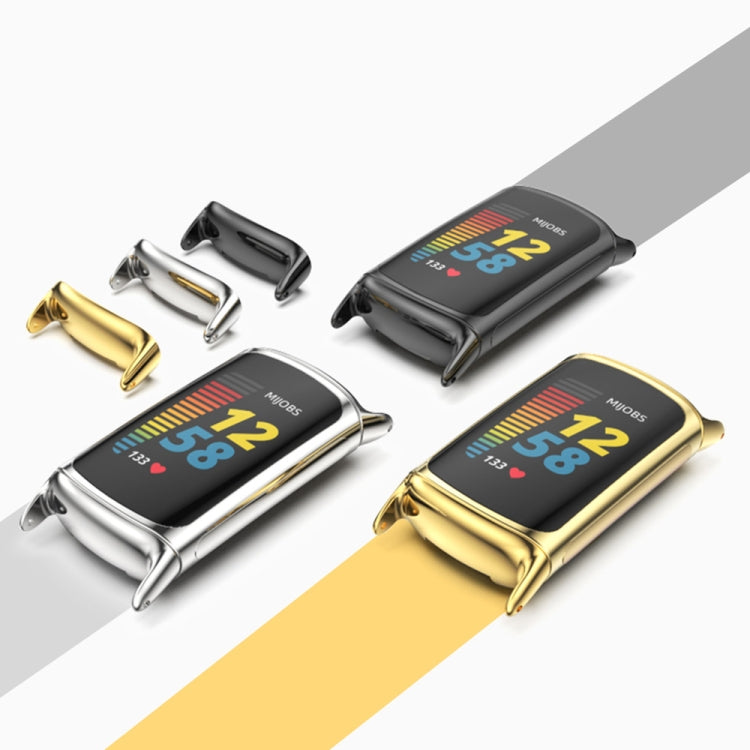 For Fitbit Charge 5 Mijobs Soft Silicone  Watch Band(Black) - Watch Bands by MIJOBS | Online Shopping South Africa | PMC TechLife | Buy Now Pay Later Mobicred