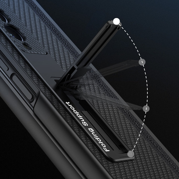For Samsung Galaxy Z Fold3 5G GKK Magnetic Hinge Plain Leather Phone Flip Case with Pen Box(Cross Texture) - free shipping - PMC TechLife - Order now!