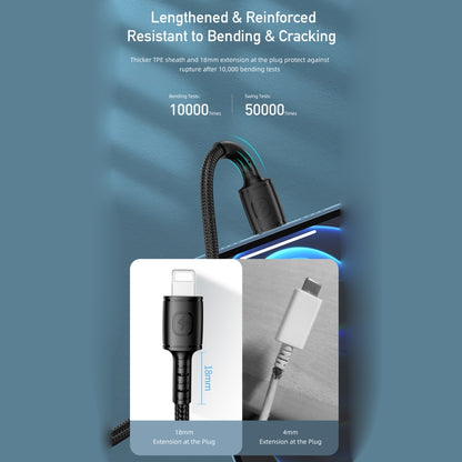 awei CL-118L 20W Type-C / USB-C to 8 Pin Fast Charging Data Cable, Length: 1m(White) - Normal Style Cable by awei | Online Shopping South Africa | PMC Jewellery