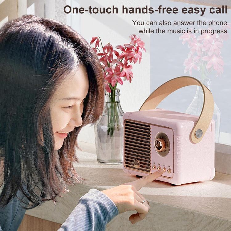 HM11 PLUS Portable HIFI Mini Retro Wireless Bluetooth Speaker(Light Yellow) - Mini Speaker by PMC TechLife | Online Shopping South Africa | PMC TechLife