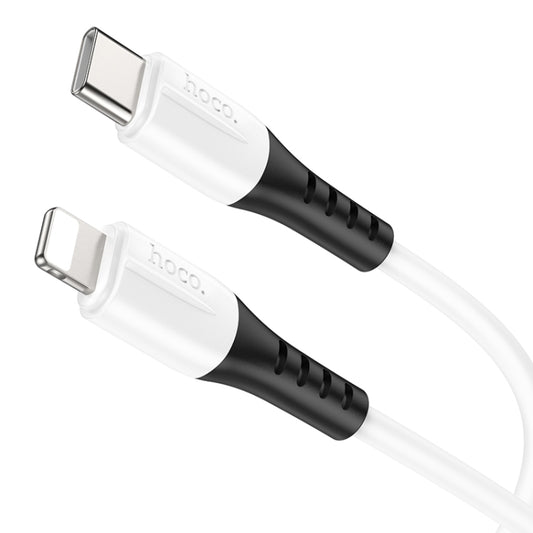 hoco 20W X82 3A PD USB-C / Type-C to 8 Pin Silicone Charging Data Cable,Length: 1m(White) - 2 in 1 Cable by hoco | Online Shopping South Africa | PMC Jewellery
