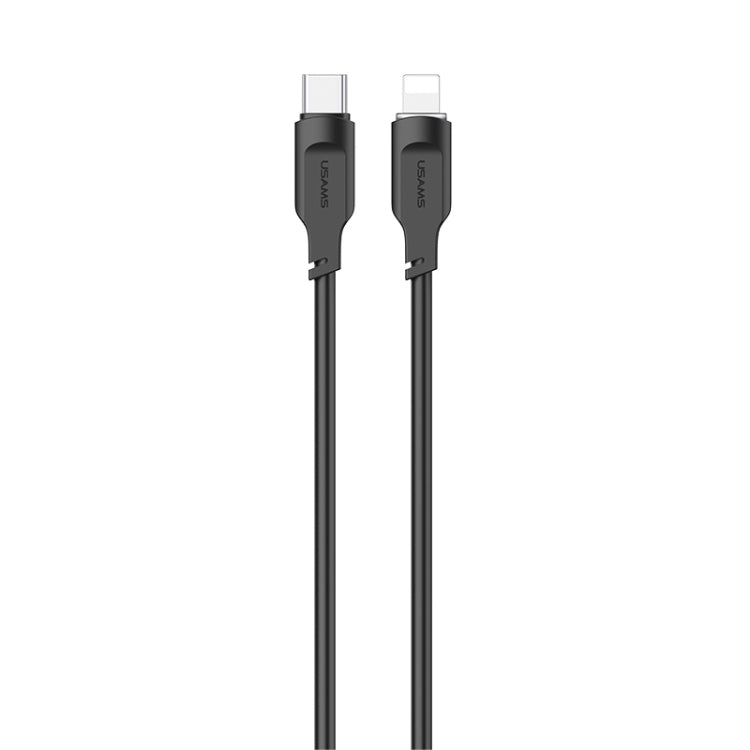 USAMS US-SJ566 Type-C / USB-C to 8 Pin PD 20W Fast Charing Data Cable with Light, Length: 1.2m(Black) - 2 in 1 Cable by USAMS | Online Shopping South Africa | PMC Jewellery