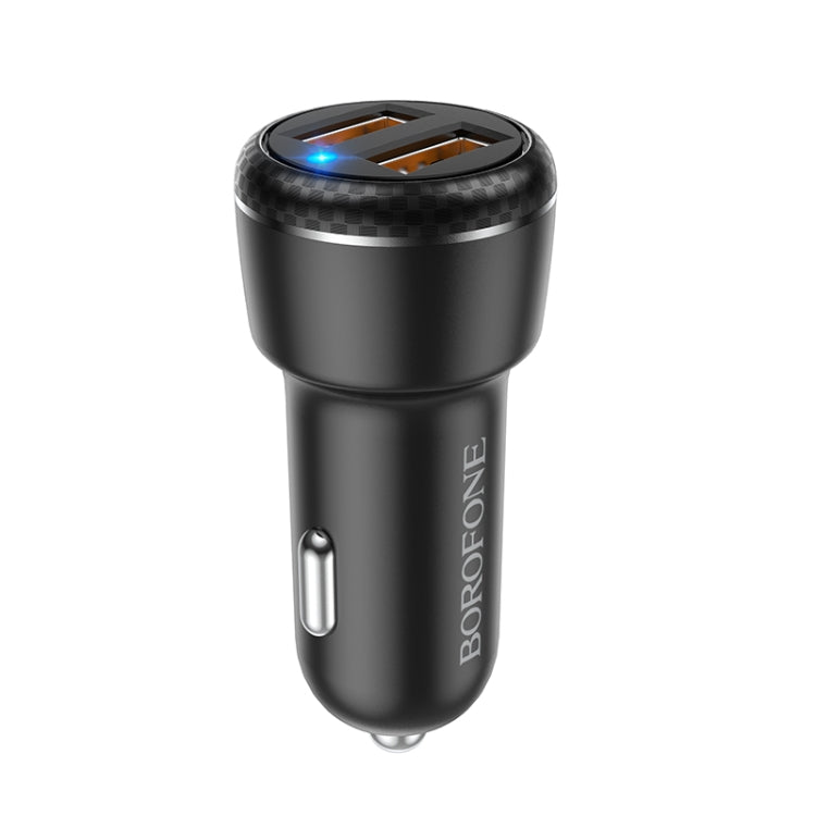 Borofone BZ17 Dual USB Ports QC3.0 Car Charger(Black) - Car Charger by Borofone | Online Shopping South Africa | PMC Jewellery