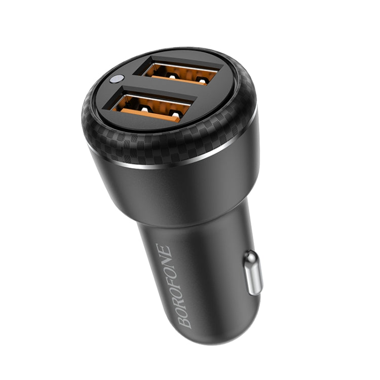 Borofone BZ17 Dual USB Ports QC3.0 Car Charger(Black) - Car Charger by Borofone | Online Shopping South Africa | PMC Jewellery