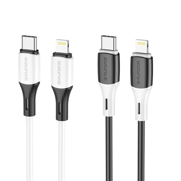 Borofone BX79 Type-C / USB-C to 8 Pin PD Silicone Sync Data Charging Cable, Length: 1m(White) - 2 in 1 Cable by Borofone | Online Shopping South Africa | PMC Jewellery
