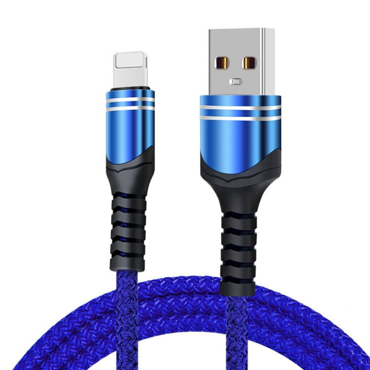 8 Pin 6A Woven Style USB Charging Cable, Cable Length: 1m(Blue) - Normal Style Cable by PMC TechLife | Online Shopping South Africa | PMC TechLife