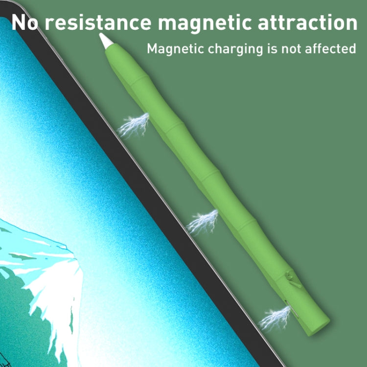 Bamboo Liquid Silicone Gel Stylus Pen Protective Case For Apple Pencil 1(Dark Green) - Pencil Accessories by PMC TechLife | Online Shopping South Africa | PMC TechLife
