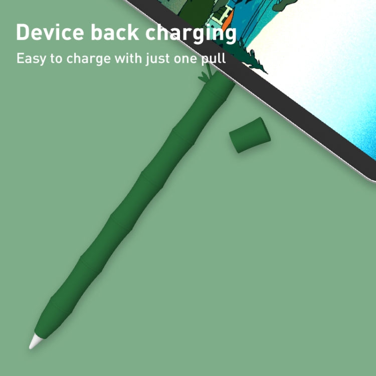 Bamboo Liquid Silicone Gel Stylus Pen Protective Case For Apple Pencil 1(Dark Green) - Pencil Accessories by PMC TechLife | Online Shopping South Africa | PMC TechLife