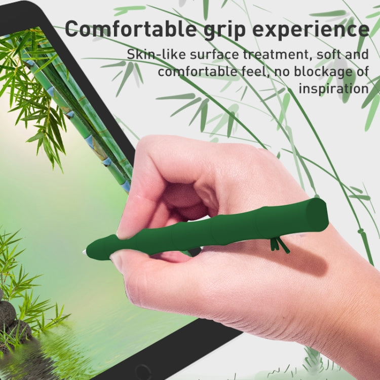 Bamboo Liquid Silicone Gel Stylus Pen Protective Case For Apple Pencil 1(Light Green) - Pencil Accessories by PMC TechLife | Online Shopping South Africa | PMC TechLife