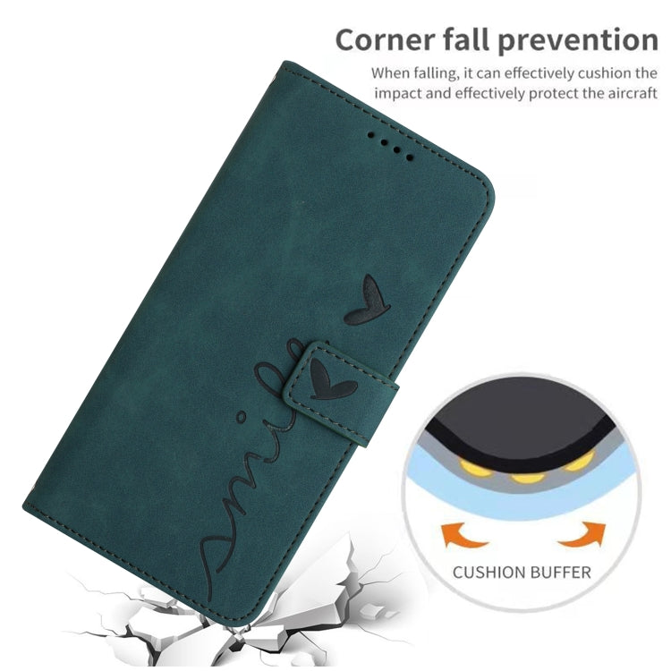 For Samsung Galaxy A03 Core Skin Feel Heart Pattern Leather Phone Case(Green) - Galaxy Phone Cases by PMC TechLife | Online Shopping South Africa | PMC TechLife | Buy Now Pay Later Mobicred