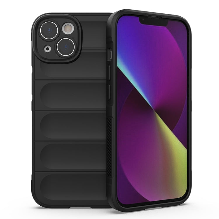For iPhone 14 Magic Shield TPU + Flannel Phone Case (Black) - free shipping - PMC TechLife - Order now!