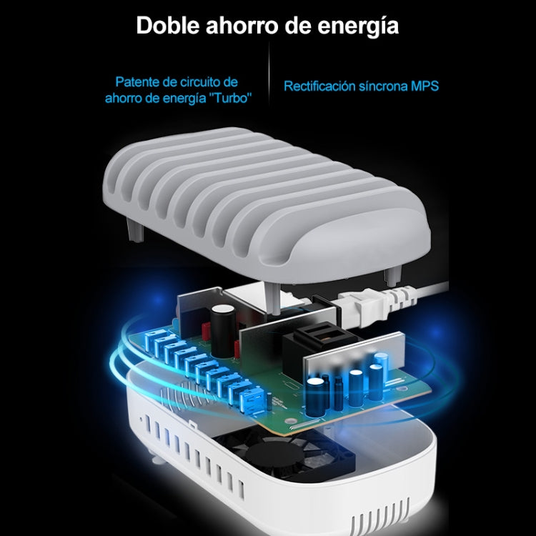 ORICO DUK-10P-DX 120W 5V 2.4A 10 Ports USB Charging Station, EU Plug(White) - Multifunction Charger by ORICO | Online Shopping South Africa | PMC Jewellery