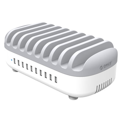 ORICO DUK-10P-DX 120W 5V 2.4A 10 Ports USB Charging Station, UK Plug(White) - Multifunction Charger by ORICO | Online Shopping South Africa | PMC Jewellery