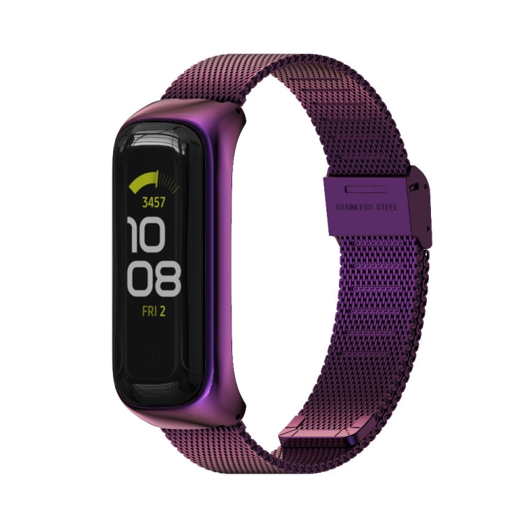 For Samsung Galaxy Fit 2 MIJOBS Milan Buckle Stainless Steel Watch Band(Purple) - Watch Bands by MIJOBS | Online Shopping South Africa | PMC Jewellery | Buy Now Pay Later Mobicred