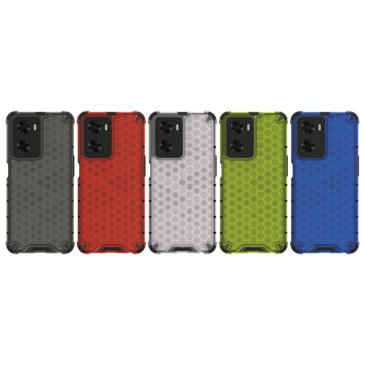 For OPPO A57 4G Global Honeycomb Phone Case(Red) - OPPO Cases by PMC TechLife | Online Shopping South Africa | PMC TechLife | Buy Now Pay Later Mobicred