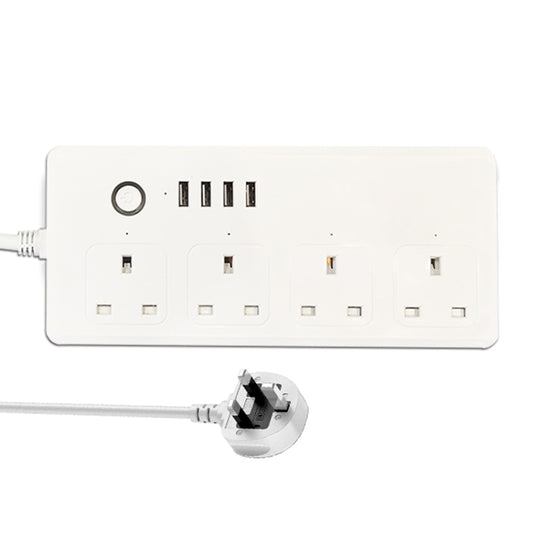 ZigBee 13A SM-SO301-K 4 Holes + 4 USB Multi-purpose Smart Power Strip, UK Plug - Smart Socket by PMC Jewellery | Online Shopping South Africa | PMC Jewellery