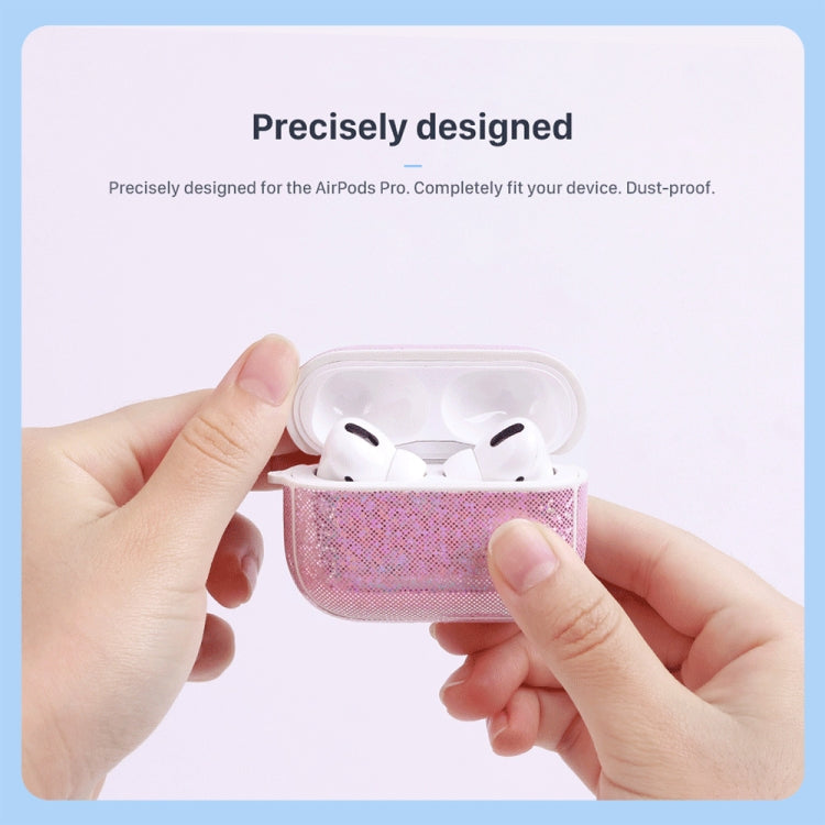 NIILLKIN Anti-fall PU + TPU Shining Protection Glitter Case for AirPods Pro(White) - For AirPods Pro by NILLKIN | Online Shopping South Africa | PMC Jewellery