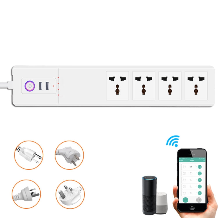 ZigBee 16A SM-SO306-M 4 Holes + 2 USB Multi-purpose Smart Power Strip(UK Plug) - Smart Socket by PMC Jewellery | Online Shopping South Africa | PMC Jewellery