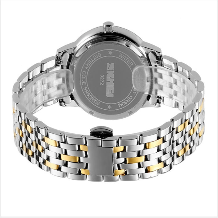 SKMEI 9272 Stainless Steel Buckle Strap Waterproof Quartz Watch Man(Silver Shell Silver Surface) - Alloy Watches by SKMEI | Online Shopping South Africa | PMC Jewellery | Buy Now Pay Later Mobicred