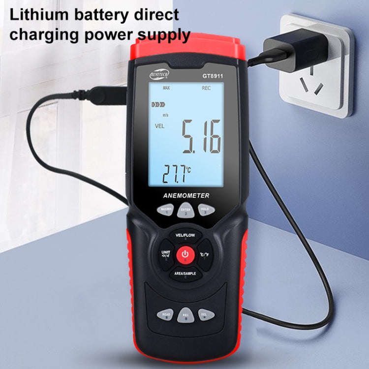 BENETECH GT8911 Handheld Digital LCD Hot Wire Anemometer - free shipping - PMC TechLife - Order now!