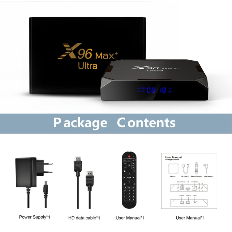 X96 Max+ Ultra 4GB+32GB Amlogic S905X4 8K Smart TV BOX Android 11.0 Media Player, Plug Type:EU Plug - Others by PMC Jewellery | Online Shopping South Africa | PMC Jewellery