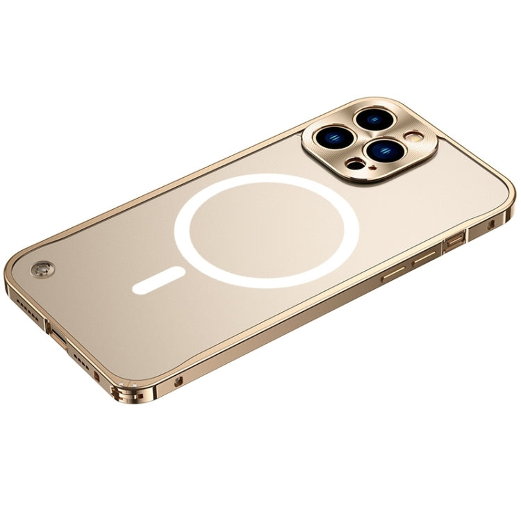 For iPhone 14 Pro Max Metal Frame Frosted PC Shockproof MagSafe Case (Gold) - iPhone 14 Pro Max Cases by PMC Jewellery | Online Shopping South Africa | PMC Jewellery