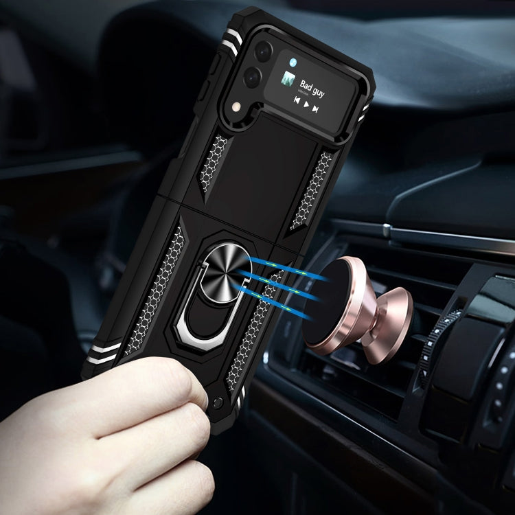 For Samsung Galaxy Z Flip4 Shockproof TPU + PC Protective Case with 360 Degree Rotating Holder(Black) - free shipping - PMC TechLife - Order now!
