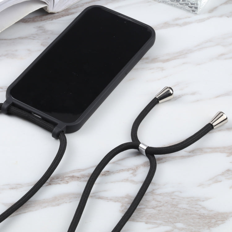 For iPhone 14 Plus Candy Colors TPU Protective Phone Case with Lanyard (Black) - free shipping - PMC TechLife - Order now!