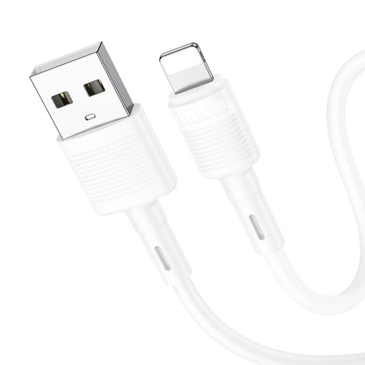 hoco X83 2.4A USB to 8 Pin Victory Charging Data Cable，Length：1m(White) - Normal Style Cable by hoco | Online Shopping South Africa | PMC Jewellery