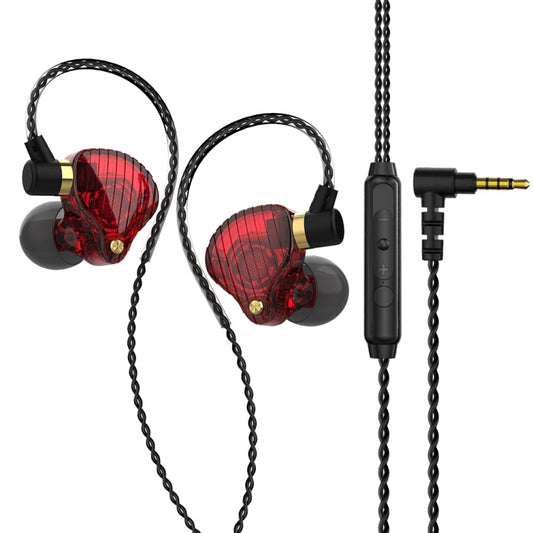 QKZ SK3 3.5mm Sports In-ear Wired HIFI Bass Stereo Sound Earphone with Mic(Red) - In Ear Wired Earphone by QKZ | Online Shopping South Africa | PMC Jewellery