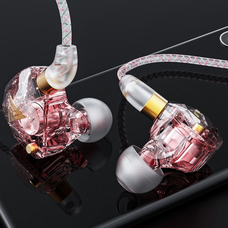 QKZ SK8 3.5mm Sports In-ear Dynamic HIFI Monitor Earphone with Mic(Pink) - In Ear Wired Earphone by QKZ | Online Shopping South Africa | PMC Jewellery