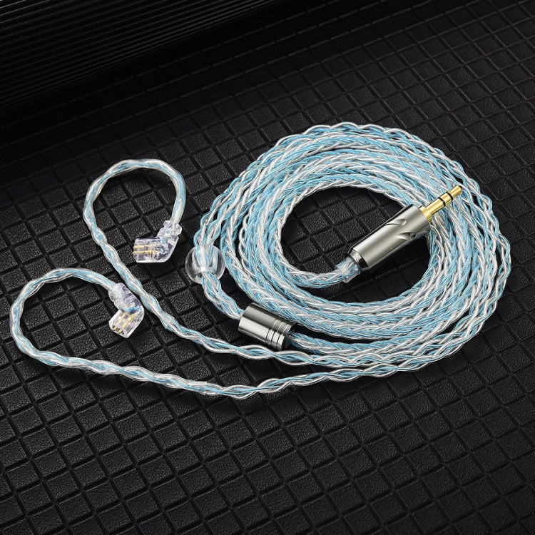 QKZ T1 8 Core TC Silver Plated 3.5mm 0.75mm 2PIN HIFI Earphone Update Cable(Blue) - Cable & Splitter by QKZ | Online Shopping South Africa | PMC Jewellery