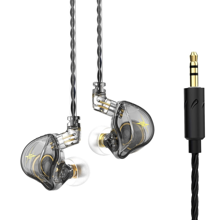 QKZ ZXT Sports In-ear Wired Control Plug HIFI Stereo Stage Monitor Earphone, Style:Standard Version(Transparent Grey) - In Ear Wired Earphone by QKZ | Online Shopping South Africa | PMC Jewellery