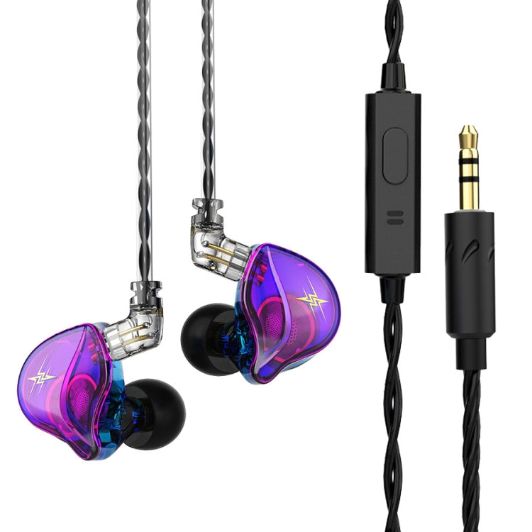 QKZ ZXT Sports In-ear Wired Control Plug HIFI Stereo Stage Monitor Earphone, Style:with Mic(Colorful) - In Ear Wired Earphone by QKZ | Online Shopping South Africa | PMC Jewellery
