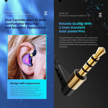 QKZ ZEN In-ear Subwoofer Wire-controlled Music Running Sports Earphone with Mic(Blue) - In Ear Wired Earphone by QKZ | Online Shopping South Africa | PMC Jewellery