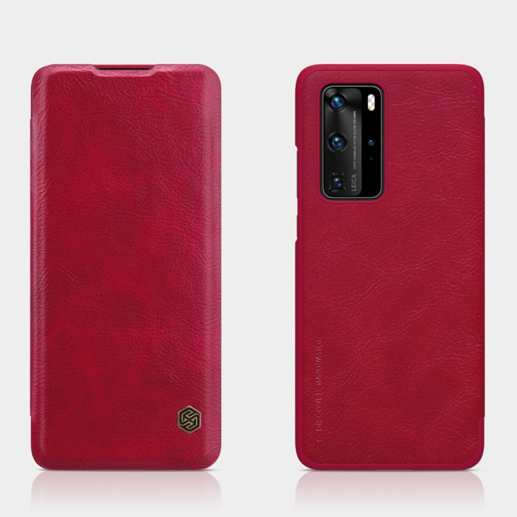 For Huawei P40 Pro NILLKIN QIN Series Crazy Horse Texture Horizontal Flip Leather Case with Card Slot(Red) - Huawei Cases by NILLKIN | Online Shopping South Africa | PMC Jewellery