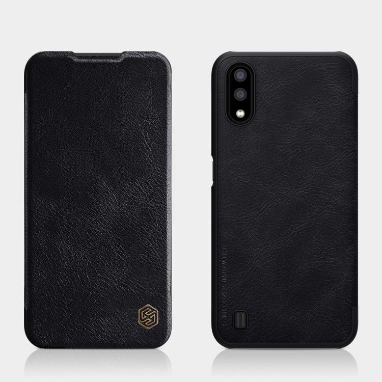 For Galaxy A01 NILLKIN QIN Series Crazy Horse Texture Horizontal Flip Leather Case with Card Slot(Black) - Galaxy Phone Cases by NILLKIN | Online Shopping South Africa | PMC Jewellery