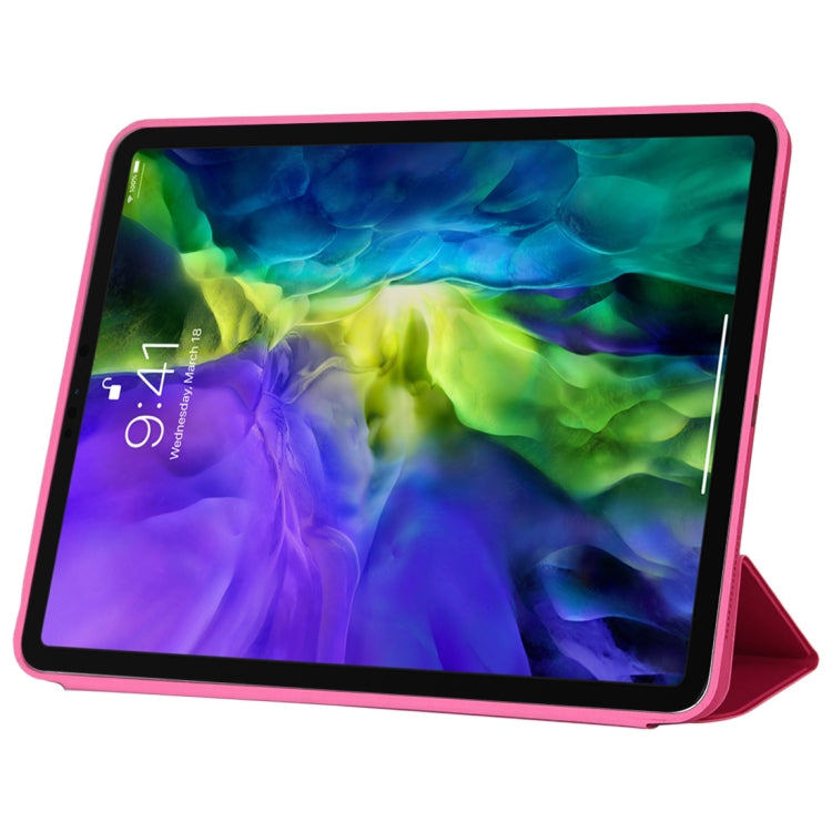 For iPad Pro 11 2022 / 2021 / 2020 3-fold Horizontal Flip Smart Leather Tablet Case with Sleep / Wake-up Function & Holder(Rose Red) - iPad Pro 11 (2022/2021) Cases by PMC TechLife | Online Shopping South Africa | PMC TechLife