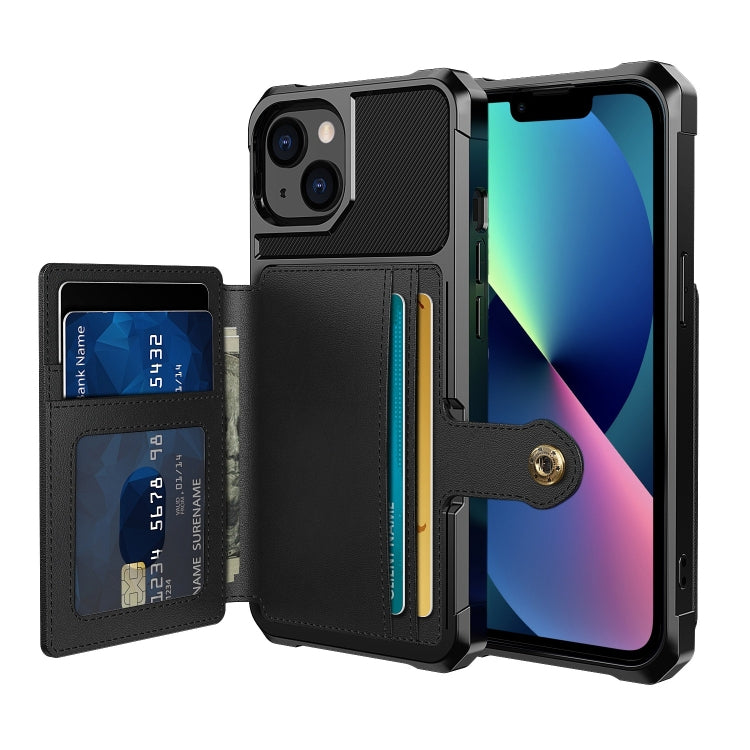 For iPhone 14 Plus Magnetic Wallet Card Bag Leather Phone Case (Black) - free shipping - PMC TechLife - Order now!