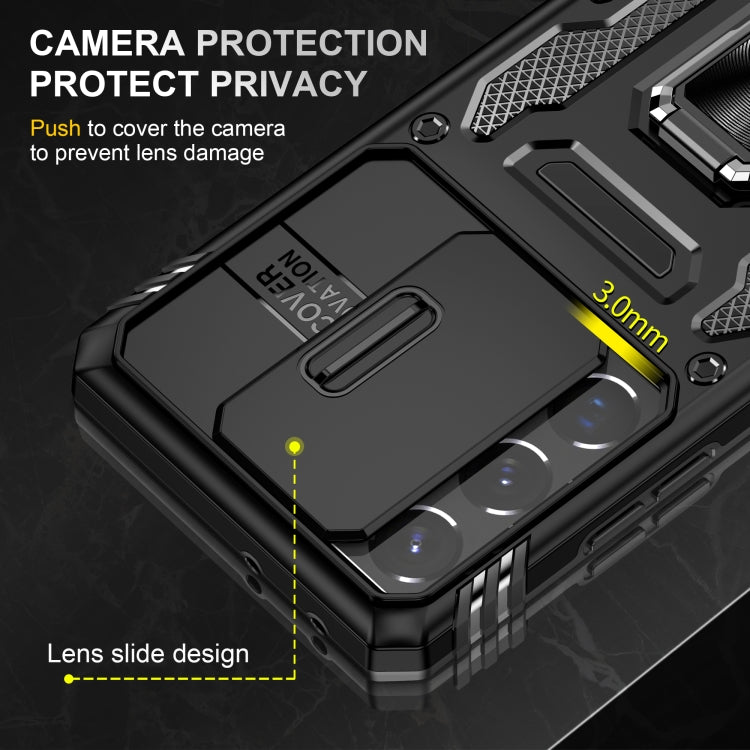 For Samsung Galaxy S21 Ultra 5G Armor PC + TPU Camera Shield Phone Case(Black) - Galaxy S21 Ultra 5G Cases by PMC TechLife | Online Shopping South Africa | PMC TechLife | Buy Now Pay Later Mobicred