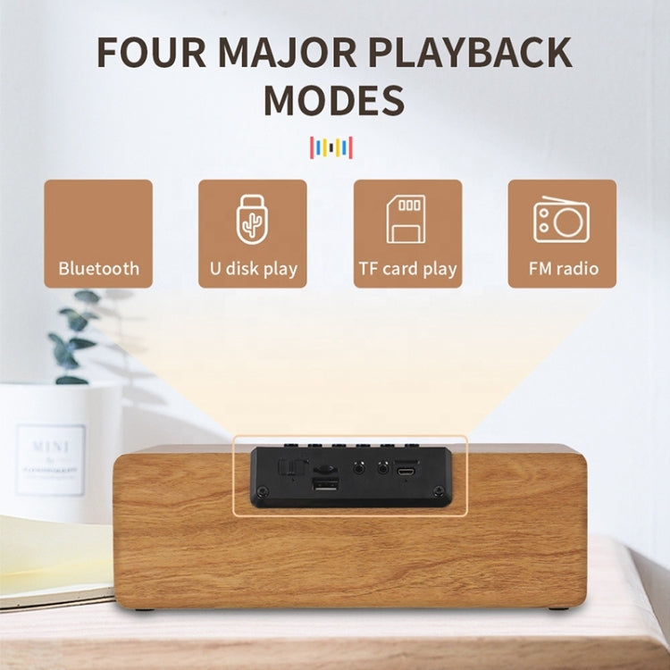 K1 Multifunctional Desktop Wooden Bluetooth Speaker Wireless Loudspeaker(Yellow) - Desktop Speaker by PMC TechLife | Online Shopping South Africa | PMC TechLife