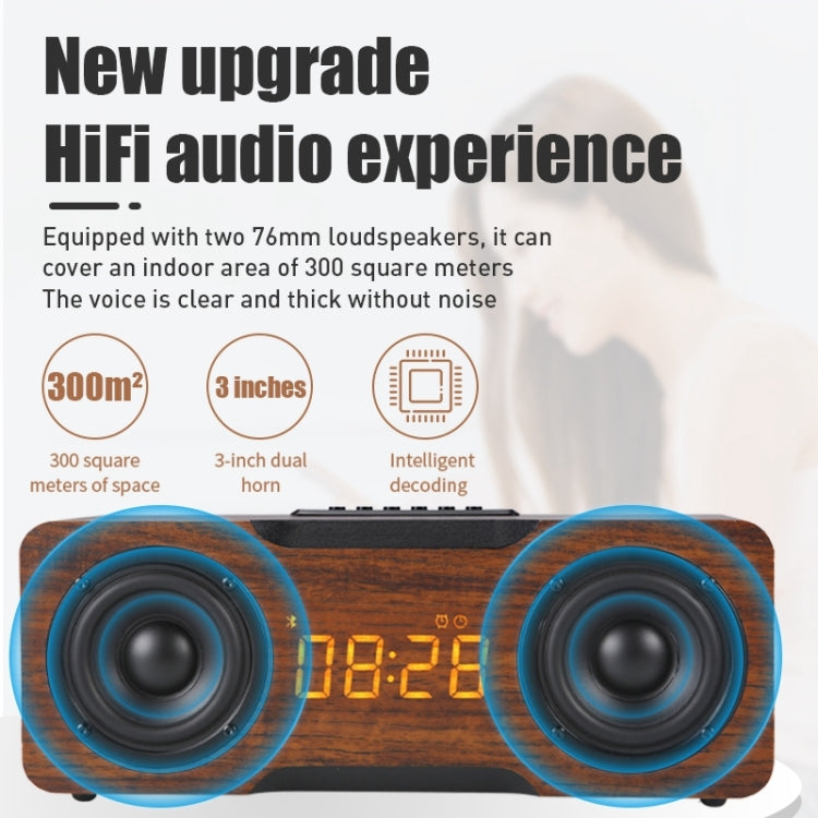 M8C Multifunctional Alarm Clock Bluetooth Speaker(Yellow) - Desktop Speaker by PMC TechLife | Online Shopping South Africa | PMC TechLife