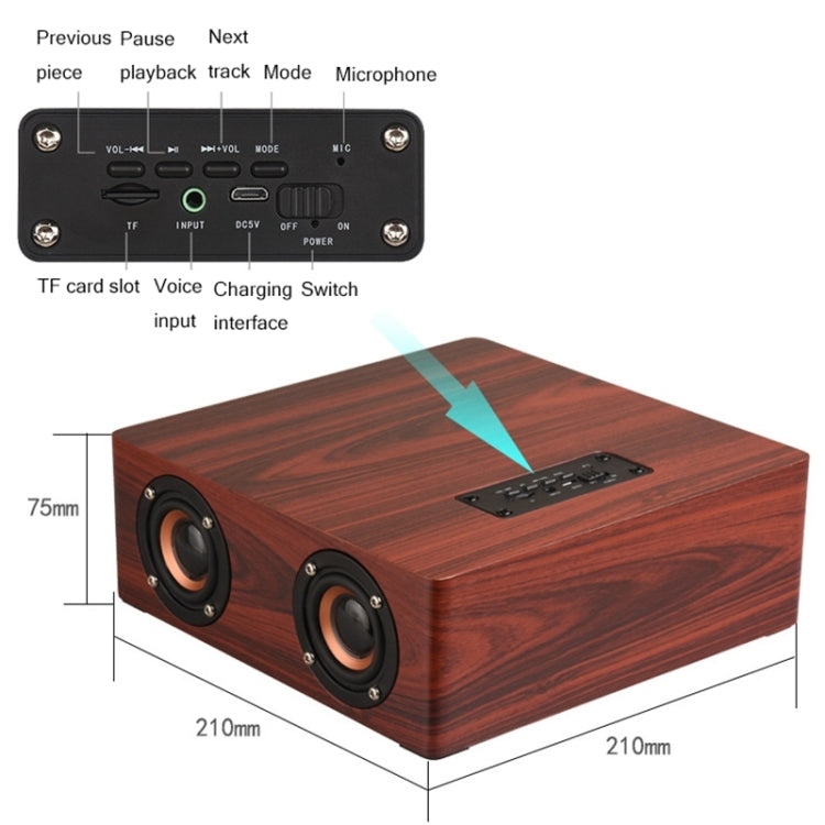 Q5 Home Computer TV Wooden Wireless Bluetooth Speaker(Red) - Desktop Speaker by PMC TechLife | Online Shopping South Africa | PMC TechLife