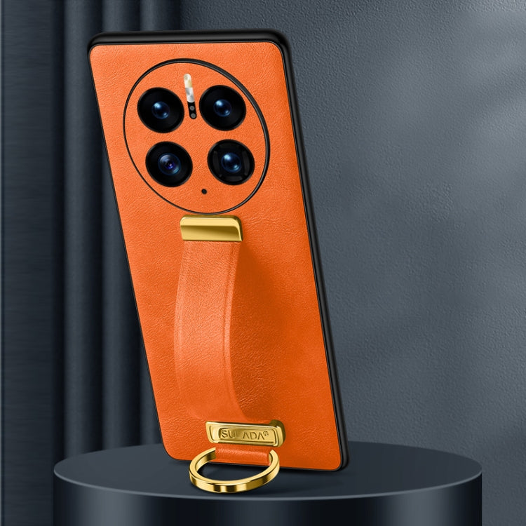 For Huawei Mate 50 Pro SULADA Cool Series PC + Leather Texture Skin Feel Shockproof Phone Case(Orange) - Huawei Cases by SULADA | Online Shopping South Africa | PMC Jewellery | Buy Now Pay Later Mobicred