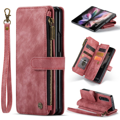 For Samsung Galaxy Z Fold4 5G CaseMe C30 Multifunctional Card Slots Zipper Phone Leather Phone Case(Red) - Galaxy Z Fold4 5G Cases by CaseMe | Online Shopping South Africa | PMC Jewellery | Buy Now Pay Later Mobicred