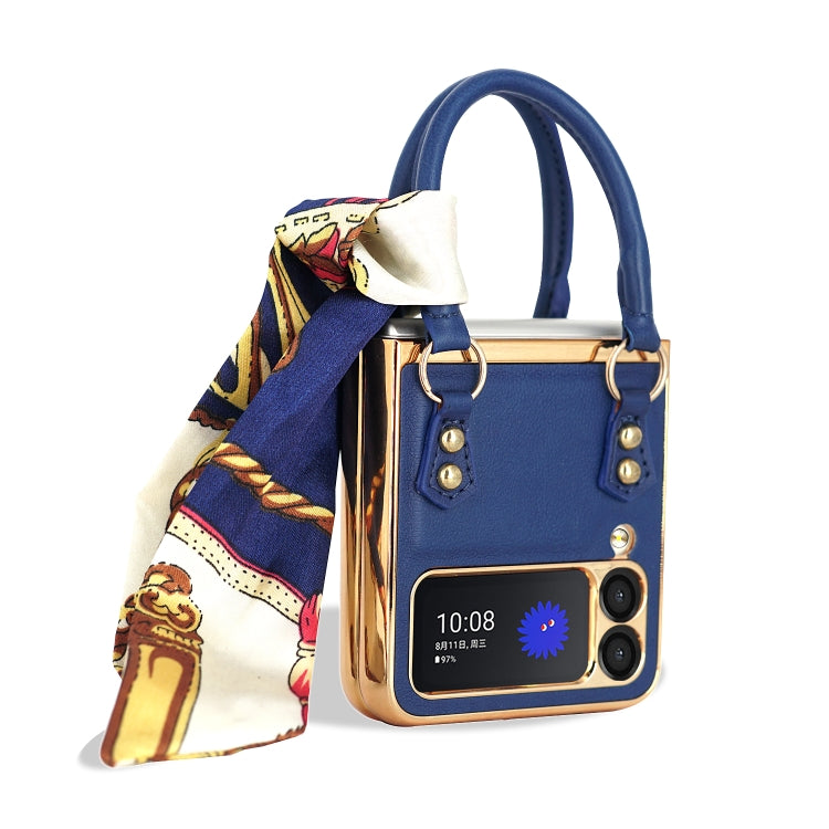 For Samsung Galaxy Z Flip3 5G GKK Handbag Design Leather + PC Phone Case(Blue) - Galaxy Phone Cases by GKK | Online Shopping South Africa | PMC TechLife | Buy Now Pay Later Mobicred